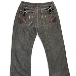 Red Ape Men's Vintage Y2K Hip Hop Baggy Denim Jeans Black W38 L33